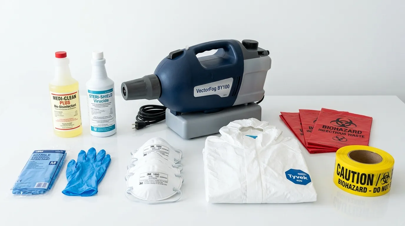 Professional biohazard remediation crew working in Sandwich